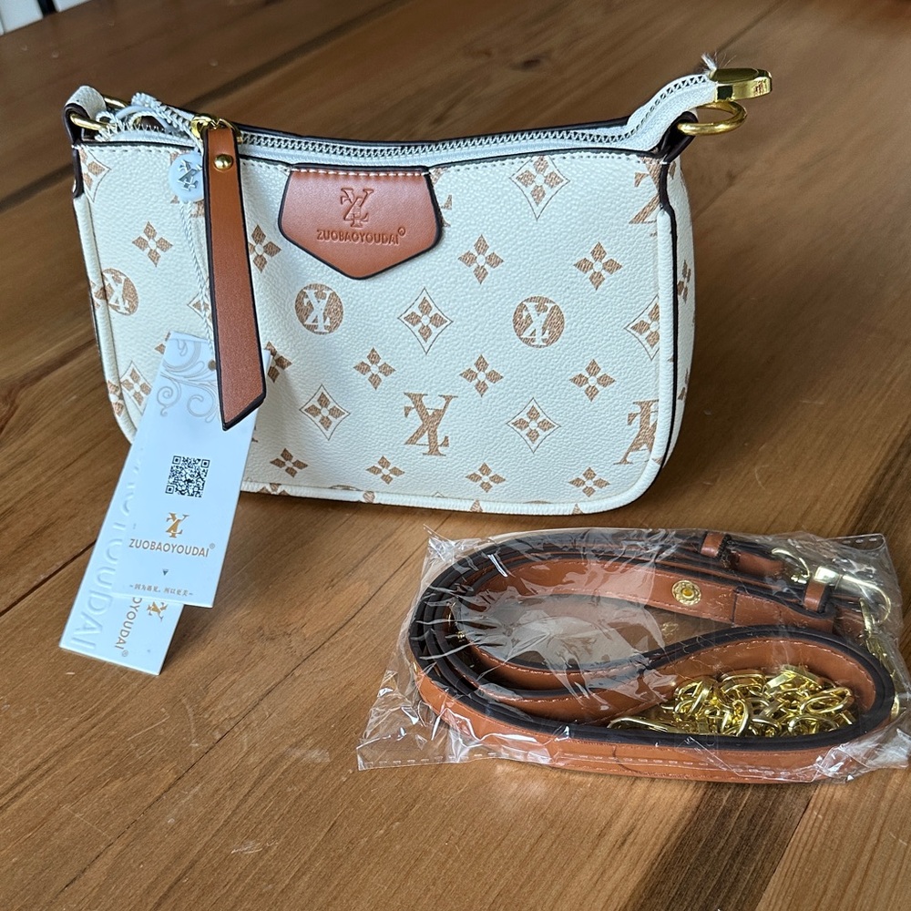 🌿 ZUOBAOYOUDAI Designer Brown and Cream Women's Bag.
